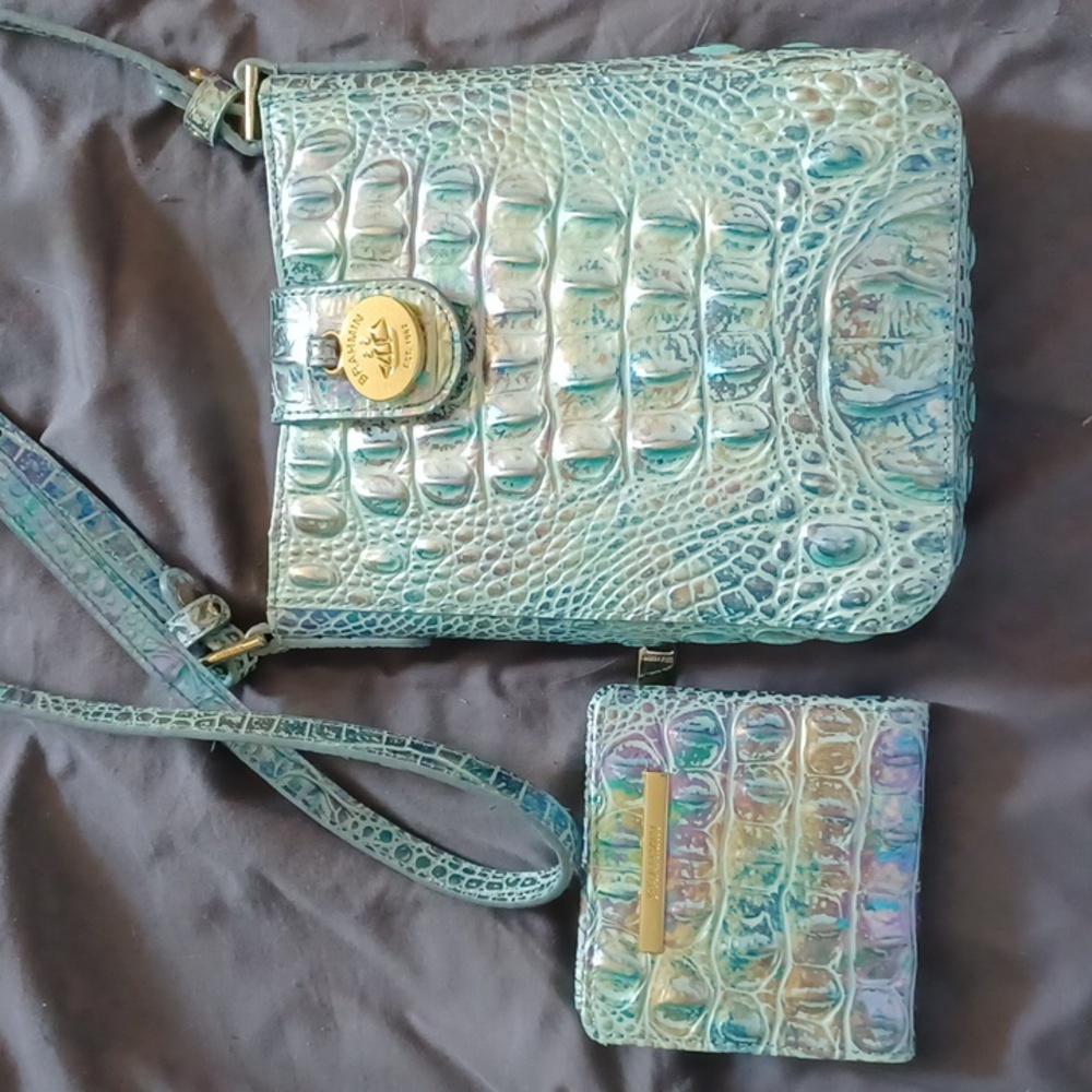 Brahmin wonderland Marley crossbody and Jane mini wallet